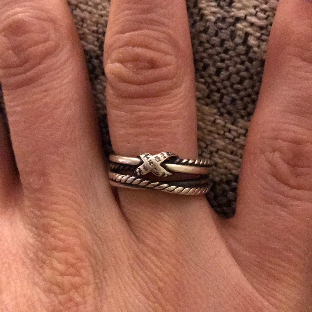 David Yurman Pave Crossover Ring